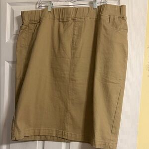 Nuggles Tan Denim Midi Skirt